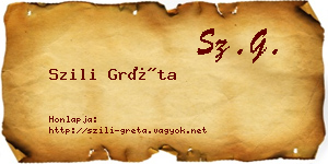 Szili Gréta névjegykártya